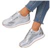 NineFit Basics Women Lace Up Sneakers Casual Walking Shoes Low top Fashion Sneakers Sneakers for Women Comfortable Flats Breathable Slip on Sneakers Women Slip on Shoes Silver, 9 view 3