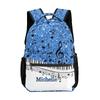 CUXWEOT Personalized Piano Music Notes Blue Print Waterproof School Backpack Custom Travel Bookbags for Gift view 1