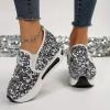 NineFit Basics Sparkly Bling Bedazzled Shiny Shoes for Women,Women's Sequins Platform Sneakers Casual Low Top Slip On Wedge Sports Shoes Fashion Walking Trainers  Silver, 7.5 view 2