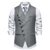 UEAUY Men's Casual Business Vests Lightweight Wedding Vests Dress Waistcoat V-Neck Button Suit Vest Dark Grey 2 XXX-Large view 1