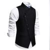 UEAUY Men's Casual Business Vests Lightweight Wedding Vests Dress Waistcoat V-Neck Button Suit Vest Dark Grey 2 XXX-Large view 2