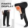 GEEK LIGHTING Men's Fleece Sweatpants Sherpa Lined Warm Drawstring Elastic Pants with Pockets Lead Black view 2