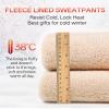 GEEK LIGHTING Men's Fleece Sweatpants Sherpa Lined Warm Drawstring Elastic Pants with Pockets Lead Black view 3