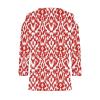 Women's 3/4 Sleeve Tops V Neck Cold Shoulder Loose Blouse Boho Floral Graphic Tees Womens Summer Tops Dressy Casual Red view 4