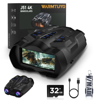 WARMTUYO Night Vision Goggles - 4k Infrared Binoculars with 3.5" HD Screen -16X Digital Zoom 9 Gear Nightvision Binocular for Adults - 5000mAh Up to 12H with 32GB TF Card - Gifts for Hunting Outdoor