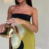 Aonoapll Women Y2k Tube Maxi Dress Strapless Floral Print Bodycon Long Dress Backless Off Shoulder Cocktail Party Dress(Yellow,Large) view 2