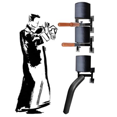 EXCLURA Wall Mounted Martial Arts Training Wing Chun Dummy, Man Wing Chun Training Equipment for Wall, Kung Fu Training Dummy with 3 Striking Pad