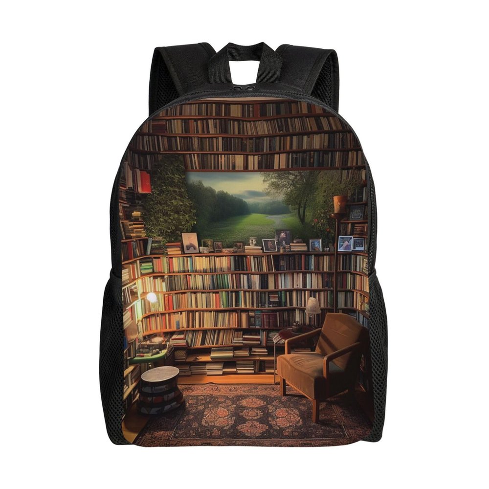 HJTRW Bookshelf Backpack Waterproof Large Capacity Travel Laptop Backpack Casual Daypack For Men Women