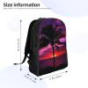 HJTRW Palm Tree Purple Sunset Backpack Waterproof Large Capacity Travel Laptop Backpack Casual Daypack For Men Women view 4