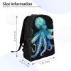 HJTRW Blue Watercolor Octopus Backpack Waterproof Large Capacity Travel Laptop Backpack Casual Daypack For Men Women view 4
