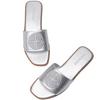 Stratuxx Kaze Womens Flat Sandals Dressy Summer Slide with Memory Foam Comfortable Cute Leather Silver Sandals for Women view 1