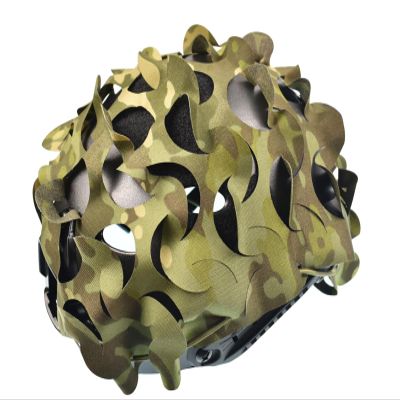 Cutting Type Breathable Mesh Tactical Helmet Cover Tactical Fast Helmet Cover in Size M/L (Green Camo)