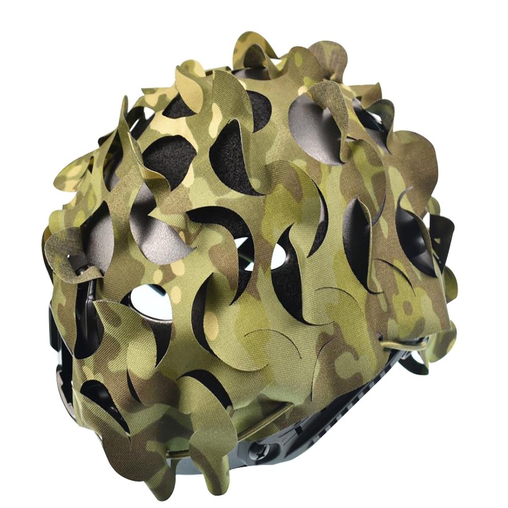 Cutting Type Breathable Mesh Tactical Helmet Cover Tactical Fast Helmet Cover in Size M/L (Green Camo)