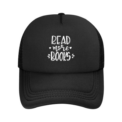 OCALL Read More Books Baseball Cap Unisex Adjustable Solid Color Mesh Baseball Hat Black