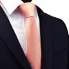 Branduce Rose Gold Tie Solid Satin Skinny Ties for Men Silk Blend Slim Necktie for Wedding Business (TA12-29) view 2