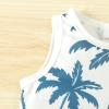 AMIMOJY deals of the day Boys 2024 New Set Hawaiian Summer Clothes Coconut Botanical Sleeveless Tank Toddler Tops Shorts Casual Outfit 2Pcs baby girl outfits 12-18 months fall, Blue view 3