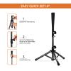 Pitrungo Baseball Softball Batting Tee for Kids Toddles Youth T Tee Ball Set Stand for Hitting Adjustable Tee Height 20.5''-29.5'' Portable w/Carry Bag for Indoor Outdoor (Black) view 4