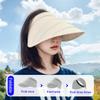 BRUAOWJF Sun Visor Hats for Women Summer Ponytail Foldable Straw Beach Hat with UPF 50+(Color:A) view 3