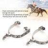 2PCS Silver Stainless Steel Horse Spurs, with Pattern, Cowboy Spurs, Boot Spurs, Spurs, for Training and Competition, EIMSOAHdvi24gqt3y view 2