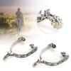 2PCS Silver Stainless Steel Horse Spurs, with Pattern, Cowboy Spurs, Boot Spurs, Spurs, for Training and Competition, EIMSOAHdvi24gqt3y view 3