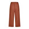Capri Pants for Women Stretch, of Today Prime Clearance,Capri Pants for Women Casual 2024 Summer Drawstring Elastic High Waist Linen Pants Straight Wide Leg Lounge Capris4-Orange view 4