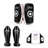 Fairtex KPLC2 Thai Pads Standard + BPV1 Belly Pad Black/White + SP5 Black Small ShinGuard view 1