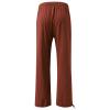 SHAOBGE Womens White Linen Pants,Wide Leg Dress Pants for Women Business Casual Elastic Waist Comfy Work Pants Baggy Lounge Pants Trousers with PocketCoffeeXX-Large view 4