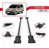 Compatible with Citroen Nemo 3 (225) 2008-2017 Fly Model Car Roof Rack Cross Bar Grey Aluminium 2 Bars view 3
