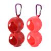 PATIKIL Golf Ball Holder, 2 Pack Silicone 2 Balls Carrier Protective Portable Sleeve with Buckle for Golf Bag Belt, Red, Pink view 1