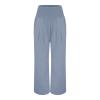 SHAOBGE Long Pants for Women Tall, Clearance,Wide Leg Dress Pants for Women Business Casual Elastic Waist Comfy Work Pants Baggy Lounge Pants Trousers with PocketLight BlueXX-Large view 3