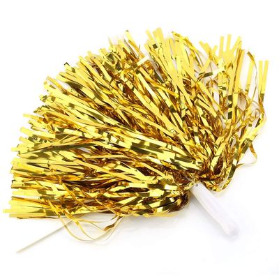6PCS Cheerleading Pom Poms, Metallic Cheerleading Pom Poms Cheerleading Poms Toddler Pom Poms for Boy Girl School Sports Games Team Spirit Cheer (Gold)