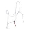 PARELLI Horseman's Strong Lightweight Simple Knots Everyday Use UV Resistant Thin Smooth Yachting Braid Polyester Horse Rope Halter with Leather Poppers, Mini/Foal, White view 1