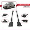 accessorypart Compatible with Volkswagen Golf Sportvan 2014-2017 Fly Model Car Roof Rack Cross Bar Grey Aluminium 2 Bars view 3