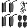 MILADO Wall Bike Rack, Swivel Bike Wall Mount for Garage, 150 Space Saving Vertical Bike Hangers for Storage, Hanging Bike Rack Holds Up to 66lbs, Easy to Install, 4 Pack, Black view 1