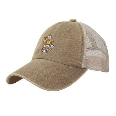 Cute Monkey Playing Soccer Baseball Cap Women Men Mesh-Back Hat Retro Trucker Hats Sun Hat