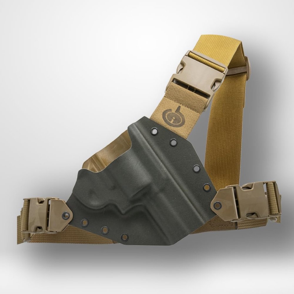 Kenai Chest Holster for a Smith and Wesson N-Frame (MAS Grey/Coyote) (Left)