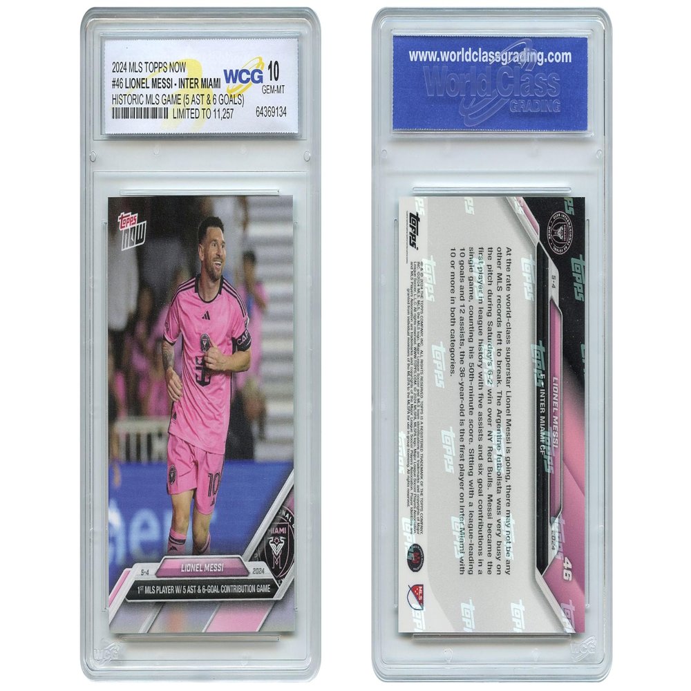 WCG 2024 Topps Now Lionel Messi Inter Miami Historic MLS Game Card #46 - Graded GEM Mint 10