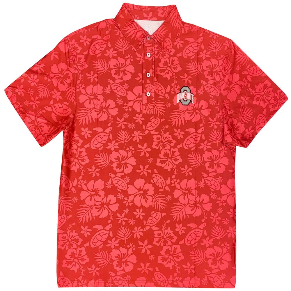 Wes and Willy Mens Sport Fan SPF 50+ Performance Polo (Ohio State Buckeyes Red, XX-Large)