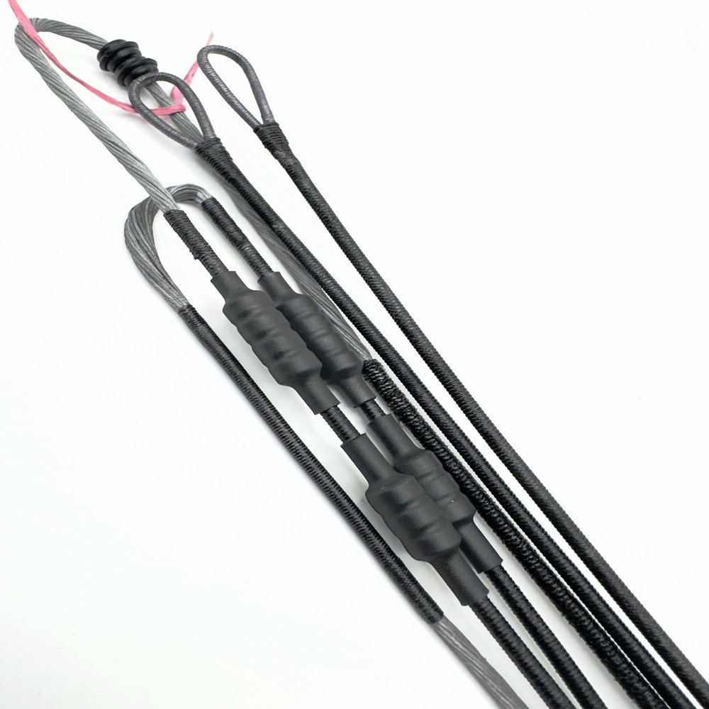 NineFit Basics Carbon One Bowstring Set - Replacement String & Cable Sets - Speed Noks Installed, Blue & Silver, CLO-2-2