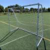 Vallerta Match 12 X 6 Ft. Youth Size Steel Soccer Goal. 2" Diameter Steel Frame +Durable 4mm Net, Ground Stakes, Elastic Clasp & Re-Usable Ties. 12x6 Ft. Practice Aid ((2 NET) 12' X 6' Match Goal) view 3
