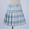 Oyolan Kids Girls Pleated Skirt School Uniform Elastic Stretch Waist Plaid A-line Skirts Tennis Athletic Sportwear Sky Blue 5-6 Years view 2