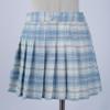 Oyolan Kids Girls Pleated Skirt School Uniform Elastic Stretch Waist Plaid A-line Skirts Tennis Athletic Sportwear Sky Blue 5-6 Years view 3