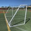 Vallerta Match 12 X 6 Ft. Youth Size Steel Soccer Goal. 2" Diameter Steel Frame +Durable 4mm Net, Ground Stakes, Elastic Clasp & Re-Usable Ties. 12x6 Ft. Practice Aid ((1 NET) 12' X 6' Match Goal) view 4