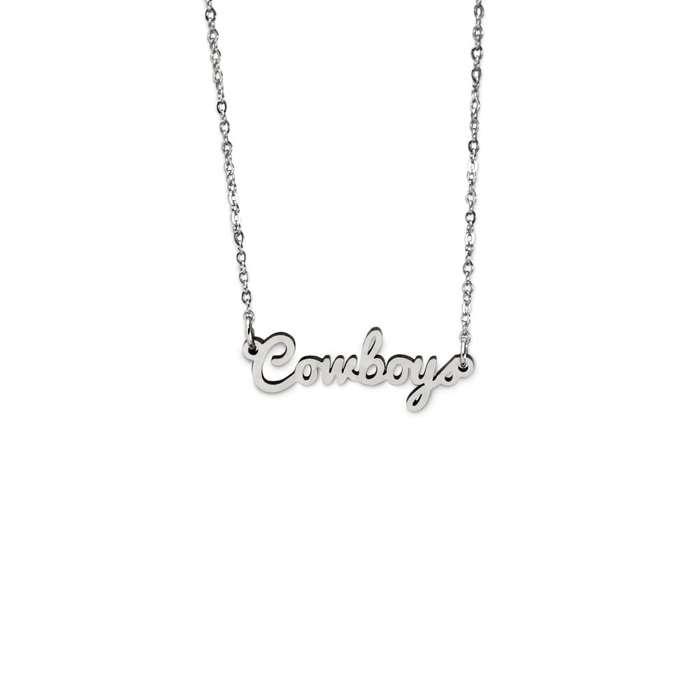 Fan Frenzy Gifts Wyoming Officially Licensed Laser Cowboys Script Necklace