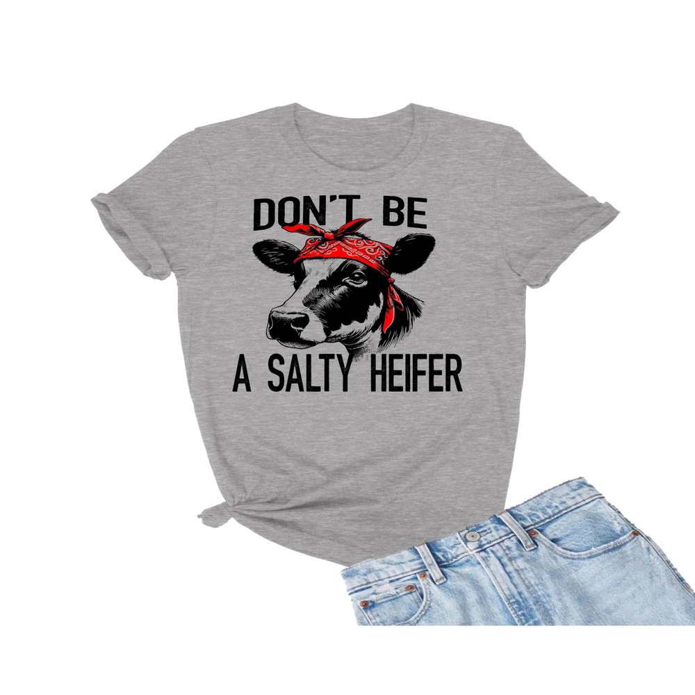 3X-Large Oxford Mens Don't Be A Salty Heifer Funny Cow T-Shirt