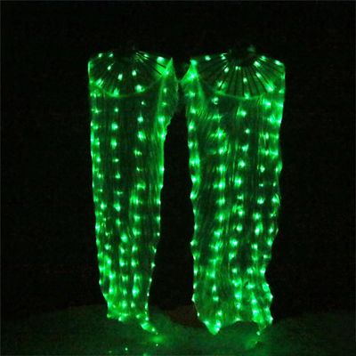 Wjnvfioo Belly Dance LED Fan Accessories Light LED Silk Fans Women LED Light 1 Pair Belly Dance Veil Performance Props