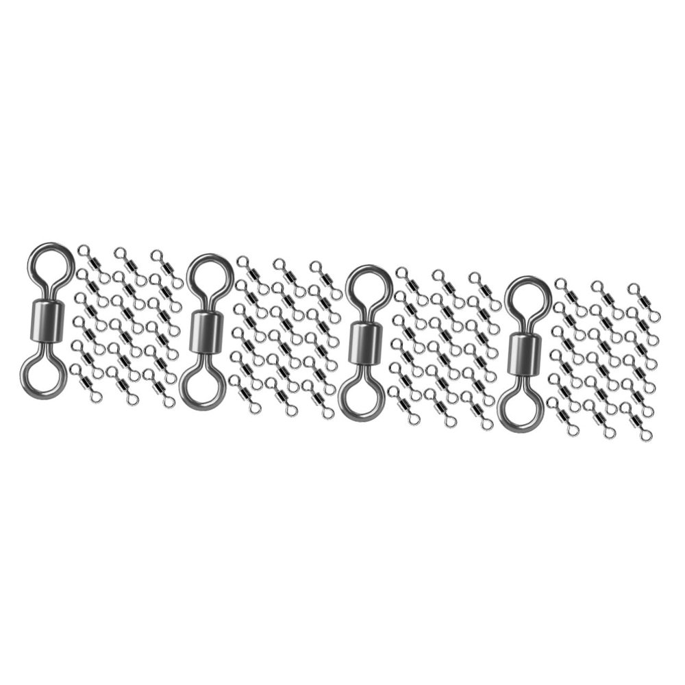 SUPVOX 400pcs Fishing Swivels Connectors Fishing Swivel Connector for Drifting and Trolling Smooth Rotation for Freshwater and