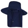 2Pack Sun Hats for Men Women Fishing Hat UPF 50+ Breathable Wide Brim Bucket Hats Summer UV Protection Safari Hat with Neck Flap Black/Navy Blue view 2