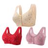 3 Pack Front Closure Bra for Older Women Soft Comfortable Daisy Bras No Underwire Wire Easy Close Sports Bra Sleep Bras(F Multicolor,Medium) view 1