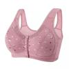 3 Pack Front Closure Bra for Older Women Soft Comfortable Daisy Bras No Underwire Wire Easy Close Sports Bra Sleep Bras(F Multicolor,Medium) view 4